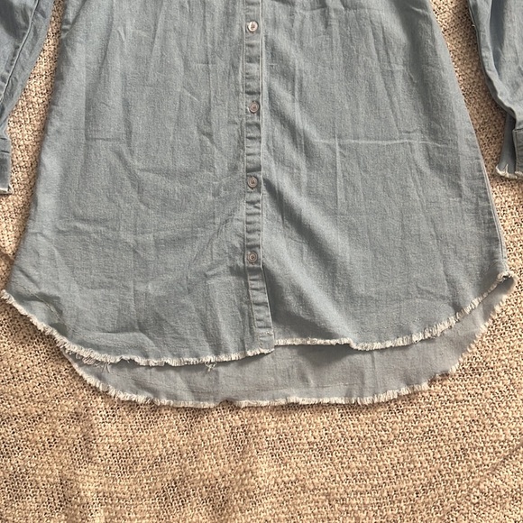 Button-down Chambray Long Sleeve Dress - Picture 5 of 5